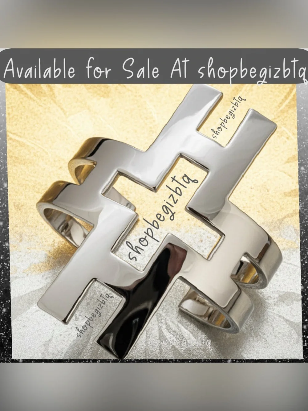 Authentic NWT Tory Burch Bold Statement Polished Silver Hicks Large Cuff Bracele